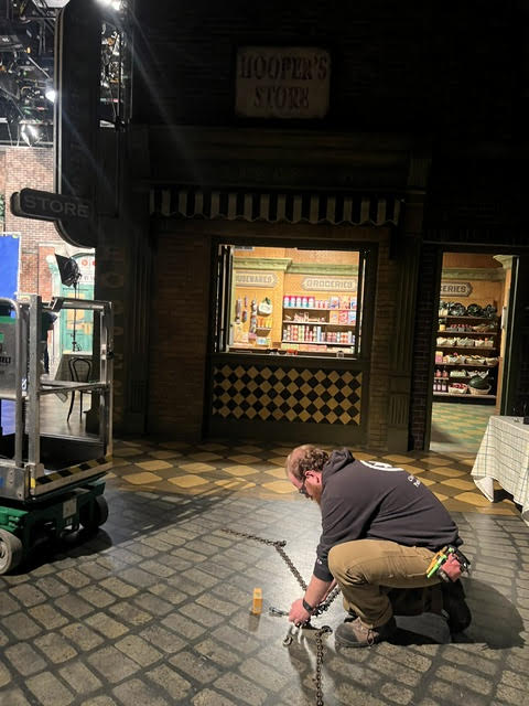 Live television production set work